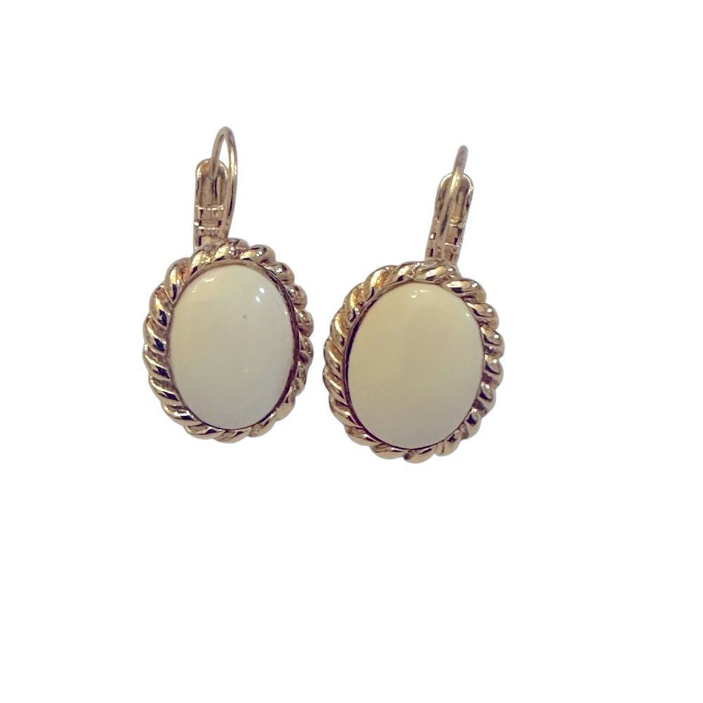 Kate Spade Cream and Gold Twist rope Earring